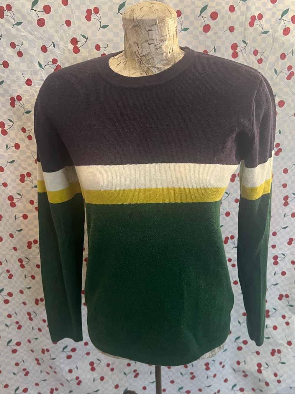 Size M Y2K Men's Colorblock Crewneck Sweater